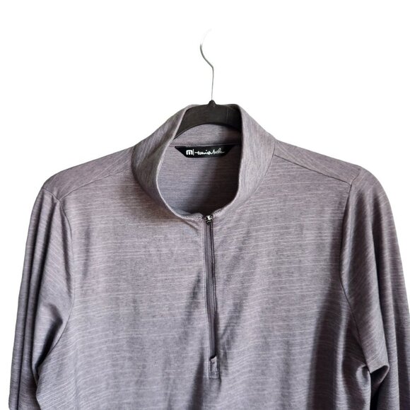 Travis Mathew Shirt Large Gray Grey Women's Crestview 1/4 Zip Long Sleeve Pullov - Picture 2 of 11